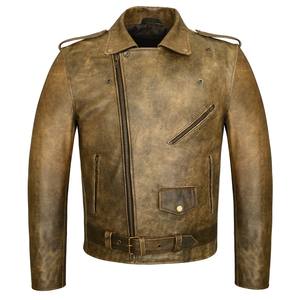 Custom <b>Men's</b> <b>Biker</b> Leather <b>Jacket</b> Natural Rustic Marks Cowhide Motorcycle Classic Style Leather <b>Jacket</b> 2024 Stand Collar - Product Image 2