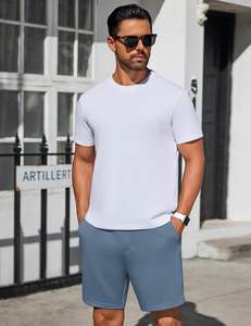 Pantalones Cortos de Salón para Hombre, 100% Algodón, Tela de Lona Sólida, Transpirable, Resistente al Viento, Cintura Flexible, Ajuste Relajado, Ropa Casual para el Hogar - Product Image 6