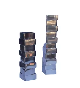 Jarrones de Metal chapados en plata hechos a mano de diseño moderno de lujo, decoración elegante para bodas, macetas florales para grandes eventos, jarrones de flores hechos a mano - Product Image 5