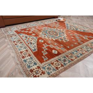 Tapis de 6,1 x 6,46 pieds, tapis turc vintage, tapis en laine rouge - Product Image 1