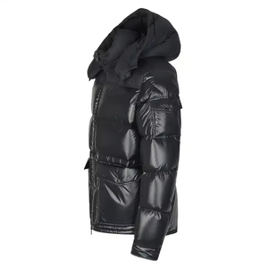 Blouson matelassé brillant personnalisé 2026 avec logo, col montant, 2 poches, motif personnalisé pour l'hiver - Product Image 4