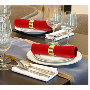 Anneau de serviette en laiton et métal de qualité exclusive Table de fête de mariage pince à serviette décorative Table Top tissu manchette anneau de serviette - Product Image 2