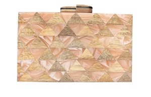 Nuevo bolso de mano de lujo de resina asequible de alta calidad Trabajo simple para mujer Ropa de fiesta Embrague de noche Aspecto de mármol de resina - Product Image 6