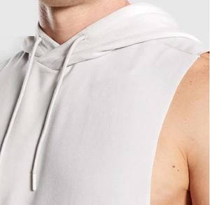 Top quality breathable drop armhole stringer vest mens gym fitness pullover <b>sleeveless</b> tank top <b>hoodie</b> - Product Image 6