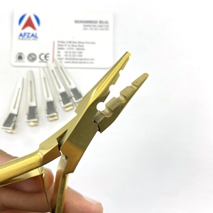 Custom Branding Hair Extensions Two Hole Crimper Steel Nonslip Plier for Volume Removing <b>Bead</b> Professional Use Gold Color - Product Image 2