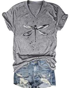 เสื้อยืดผู้หญิงคอกลมแขนสั้นลำลองผ้าคอตตอนสวมใส่สบายตัวเลือกสำหรับสวมใส่ทุกวัน - Product Image 6