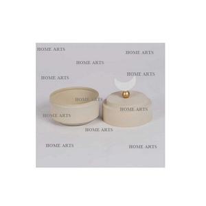 Attractive design metal dry fruit server customized size round shape nuts server with <b>wooden</b> <b>lid</b> and spoon nuts server - Product Image 6