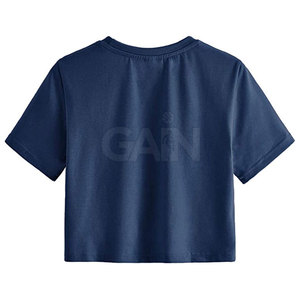 Camiseta corta para mujer con cuello redondo de color sólido a precio razonable, camiseta de calidad superior para mujer - Product Image 2