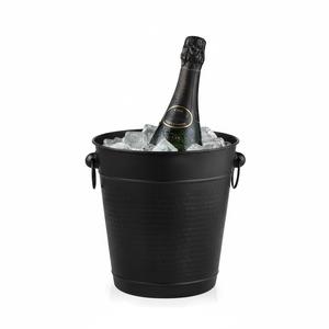 Hielera de Metal Dorado Estilo Martillado con Asa de Anillo, Enfriador de Vino para Bar, Fiestas, Hielera con Forma Ovalada - Product Image 3