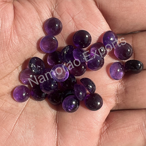 Ametista Natural de 11x11 mm, Cabujón Redondo, Todos los Tamaños Disponibles, Parte Posterior Plana, Piedra para Fabricación de Joyas, Gemas Sueltas - Product Image 4