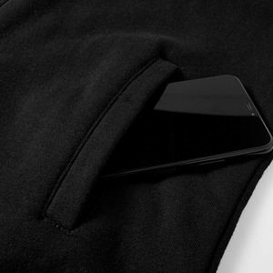 100% algodón mezcla de poliéster sólido cuello con capucha cremallera sudaderas de gran tamaño para hombres sudaderas con cordón largo tallas grandes de punto - Product Image 3