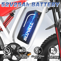 Vélo tout-terrain électrique neuf 52V/60V 25AH/30AH, suspension intégrale, pneus larges, moteur roue arrière, autonomie 50 km