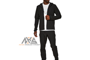 Nouveauté Ensemble de survêtement pour homme en polyester/nylon imprimé pour l'hiver |   Sweat-shirt noir Pantalon de jogging |   2 pièces écologiques - Product Image 2