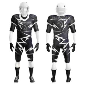 Maillot de football américain pour adultes Pantalon en polyester sergé sublimé avec logo brodé Tops de sport à manches courtes - Product Image 3