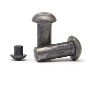 Rivet solide à tête ronde en acier au carbone durable, rivet métallique structurel, rivet solide DIN124 - Product Image 1
