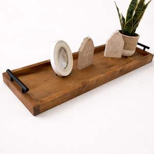 Plateau de rangement et de service élégant avec un design rectangulaire allongé, poignées robustes, surface lisse, parfait pour la décoration et l'organisation - Product Image 1