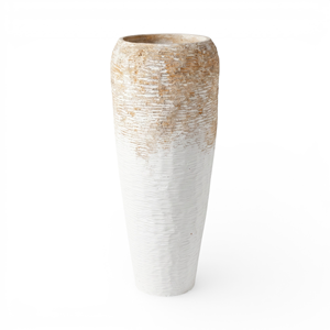 Grand pot à fleurs en terre cuite vernissée, jardinière rustique en argile pour plantes au sol, écologique - Product Image 1
