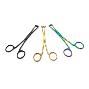 Marque personnalisée professionnelle 15.5 cm pince à couleur personnalisée Septum Instruments de perçage du nez en acier inoxydable corps brillant/mat - Product Image 5