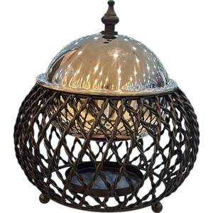 Chauffe-plat exclusif en acier noir avec support et photophore, un choix parfait pour le buffet et la restauration événementielle - Product Image 1