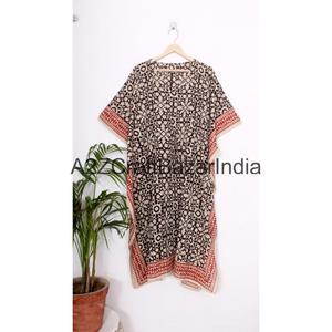 Robe d'été en coton faite à la main, style coréen, à manches, pour femme, kaftan léger, vêtement de plage, en pur coton, été-automne - Product Image 4