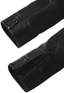 Veste en cuir de haute qualité pour hommes Style de mode unique avec col montant à manches longues tissu de toile léger prix raisonnables - Product Image 5