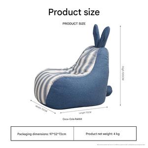 <span class=keywords><strong>Fauteuil</strong></span> pouf moderne Kino en tissu, forme lapin, avec rembourrage en EPS et <span class=keywords><strong>housse</strong></span> lavable, idéal pour la lecture, les loisirs ou comme chaise d'appoint de chambre. - Product Image 5