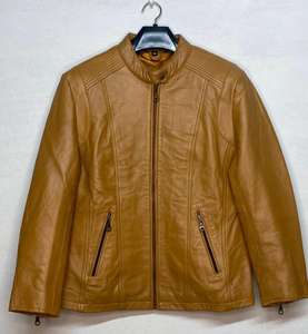 Wholesale Original Leather <b>Covered</b> <b>Button</b> Winter Jacket Men's Fashion Stand Collar Slim Casual Breathable Front Logo - Product Image 1