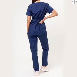 Los más vendidos de mezcla de algodón y poliéster de manga corta con cuello en V para mujer, traje y uniformes de Enfermería Médica para Hospital - Product Image 2