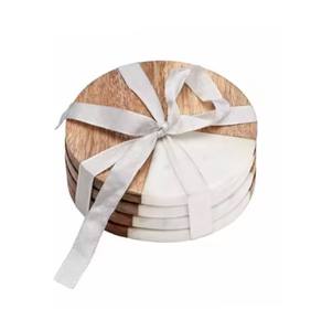 High Quality Durable Handmade Marble & Wood <b>Coasters</b> Unique Design <b>Heat</b> Resistant Waterproof Perfect for Home Office Hotels Use - Product Image 5