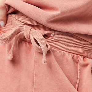 Chándal de lavado ácido personalizado de alta calidad 100% algodón Stone Wash Vintage Sudadera con capucha y pantalones de chándal Jogger Set para mujer - Product Image 3