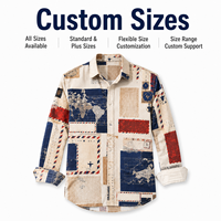 Kemeja Hawaii Lengan Panjang Custom IKDEER Pria Bahan Sutra Satin Kasual Liburan Musim Panas Ringan Anti Kusut Bernapas