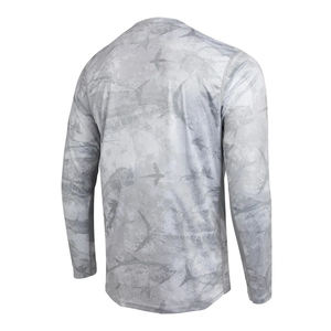 UPF 50 + Performance randonnée pêche chemise personnalisée 100% polyester unisexe à manches longues t-shirts avec poche - Product Image 2