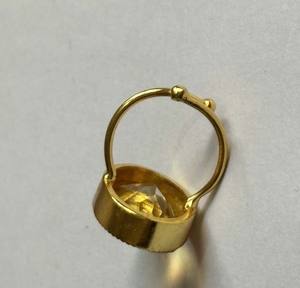 Bague en argent sterling plaqué or faite à la main Citrine Gemstone 10X16mm Forme ronde Prong Set High Looking Jewelry for Christmas Gift - Product Image 2