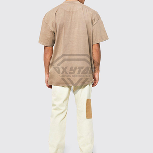 T-shirt classique surdimensionné personnalisé en détresse 100% coton Jersey poids moyen manches courtes motif solide T-Shirt en détresse - Product Image 4