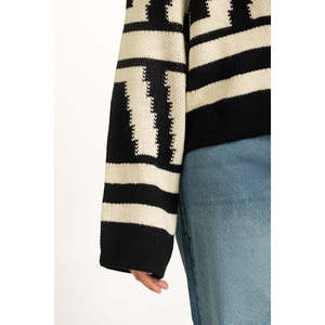 เสื้อสเวตเตอร์ลำลองทรงปกติสำหรับฤดูใบไม้ร่วง/ฤดูหนาว พร้อมโลโก้ด้านหน้า รุ่น WM-SWT-WS25-048A ตกแต่งด้วยลวดลาย - Product Image 4