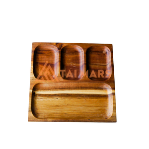 Ensemble de plaques de contrôle alimentaire en bambou écologique essentiel pour usage quotidien avec motif végétal - Product Image 1