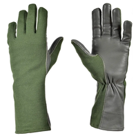 Gants de pilote tactiques ignifuges Nomex en gros avec poignets longs, gants de course en cuir antidérapants à doigts complets