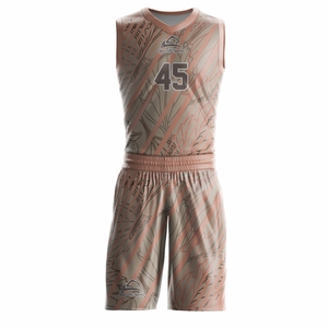 Maillots de basket-ball personnalisables unisexes imprimés par sublimation, 100% polyester, séchage rapide et respirant pour adultes - Product Image 1