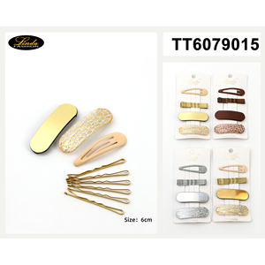 Barrettes à cheveux en ruban à carreaux Linda Fashion pour femmes, élégantes pour un usage quotidien, 6 cm, emballage carton. - Product Image 4