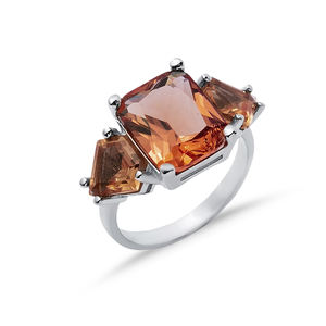 10x12mm Baguette Sultanite Stone Cluster Ring Rodio Plateado 925 Joyas de plata esterlina para comprador mayorista - Product Image 3