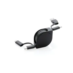 Cable USB 6 en 1 Sostenible RCS, Producto Reciclado para Promociones Ecológicas - Product Image 1