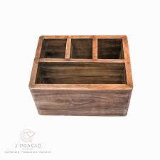 กล่องไม้ใส่ของทำด้วยมือสุดหรู6ช่องสำหรับเครื่องใช้บนโต๊ะอาหารขวดซอสเครื่องปรุงที่เก็บของในบ้าน - Product Image 3