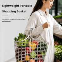 Panier de courses en plastique PP, panier de marché portable, design ajouré, plusieurs tailles disponibles