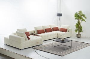 Juego de esquina de estilo italiano Minella, muebles de sala de estar ajustables convertibles cómodos para uso doméstico en Hotel, Material de tela - Product Image 4