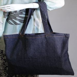 Très grand sac fourre-tout en toile écologique 100% coton avec logo personnalisé sac à provisions de plage polyvalent et robuste en matériaux recyclés - Product Image 3