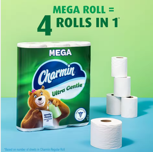 New Ultra Gentle 2 Ply Fluff <b>Pulp</b> Toilet Tissue Dye Free Embossed 24 Mega Rolls (96 Regular Rolls) Factory Sealed Ready Ship - Product Image 2