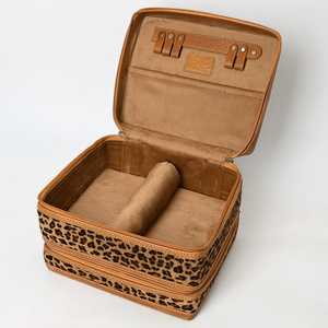 Mallette de rangement en cuir véritable occidental avec fermeture à glissière à pompon automne Style bohème organisateur de voyage écologique pour femmes - Product Image 2