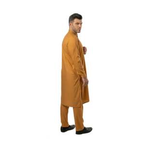 Nadeem Kurta Kameez Shalwar P-14 pour homme, couleur beurre, long, pour mariage et occasions festives - Product Image 1
