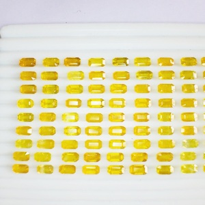 Saphir jaune naturel chauffé et traité 7*5MM qualité AAA et lustre AAA excellente couleur pierres précieuses en vrac parfaites pour les bijoux - Product Image 3