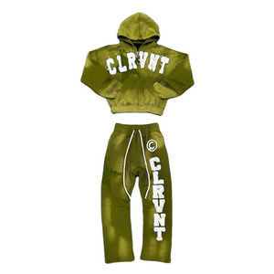 Chándal de lana con capucha Regular Unisex de algodón de alta calidad Logotipo personalizable Impreso Entrenamiento Jogging Wear Otoño Sólido - Product Image 1